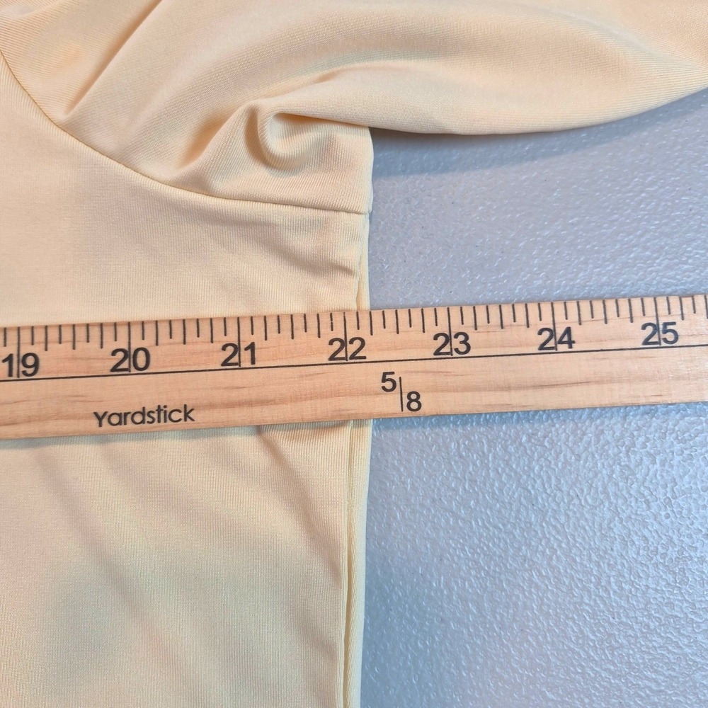 Susan Graver Style Women's Large Butter Yellow Liquid Knit 3/4 Sleeve Top - Picture 9 of 10